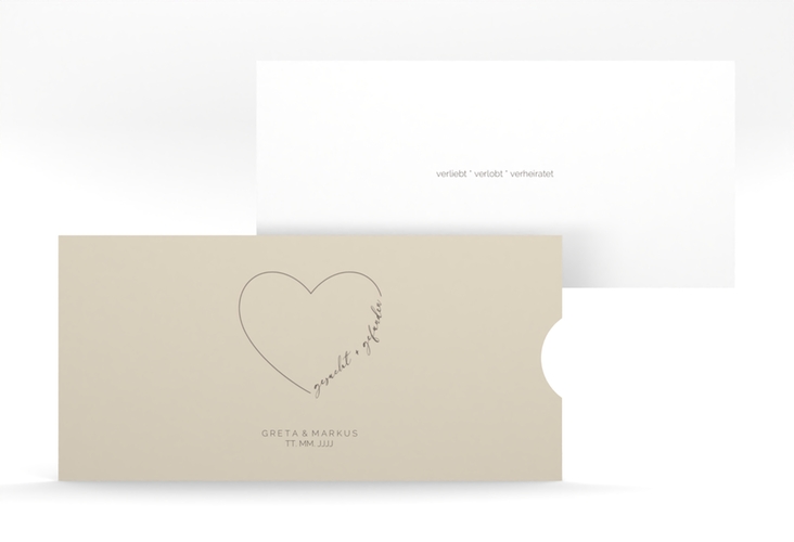 Hochzeitseinladung Lebenstraum Einsteckkarte beige