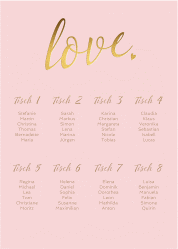 Klick: Details zu Sitzplan Poster Hochzeit "Glam" anzeigen Sitzplan Poster Hochzeit Glam 50 x 70 cm Poster rosa