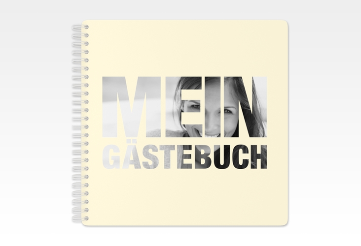 Gästebuch Geburtstag Numbers Ringbindung beige