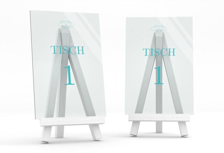 Tischnummer Acryl Hochzeit Infinity Tischaufsteller Acryl tuerkis