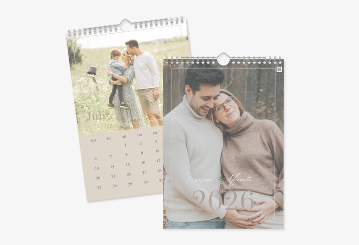 Wandkalender A4 Hochformat Augenblicke A4 hoch beige