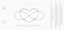 Klick: Details zu Hochzeitseinladung "Infinity" anzeigen Hochzeitseinladung Infinity Booklet grau