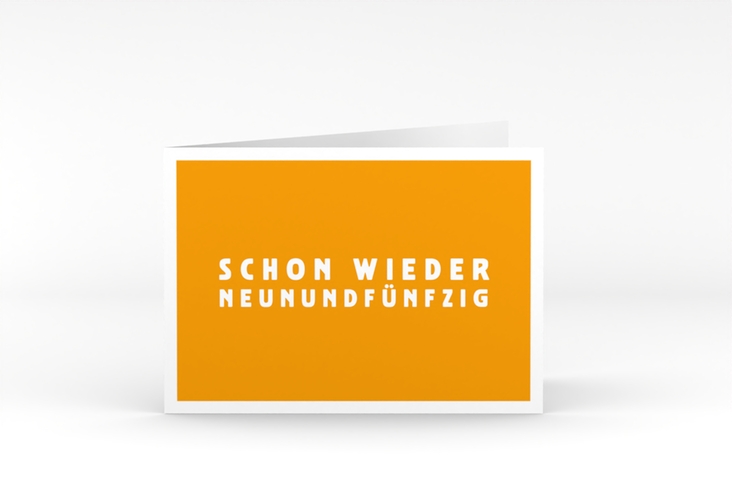 Einladung 60. Geburtstag Gag A6 Klappkarte quer orange