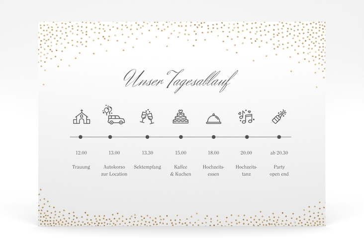 Tagesablauf Poster Hochzeit Glitter 70 x 50 cm Poster