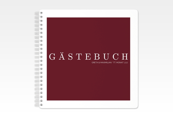 Gästebuch Hochzeit Simply Ringbindung rot