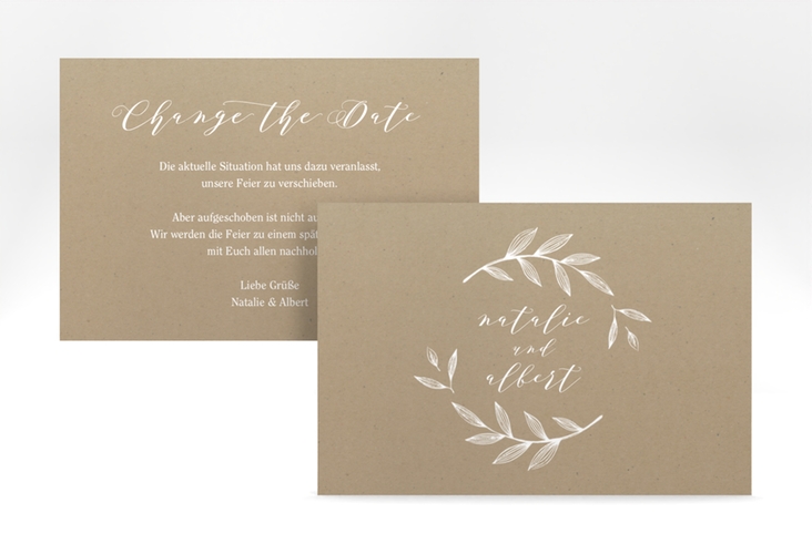 Change the Date-Karte Naturelove A6 Karte quer weiss hochglanz