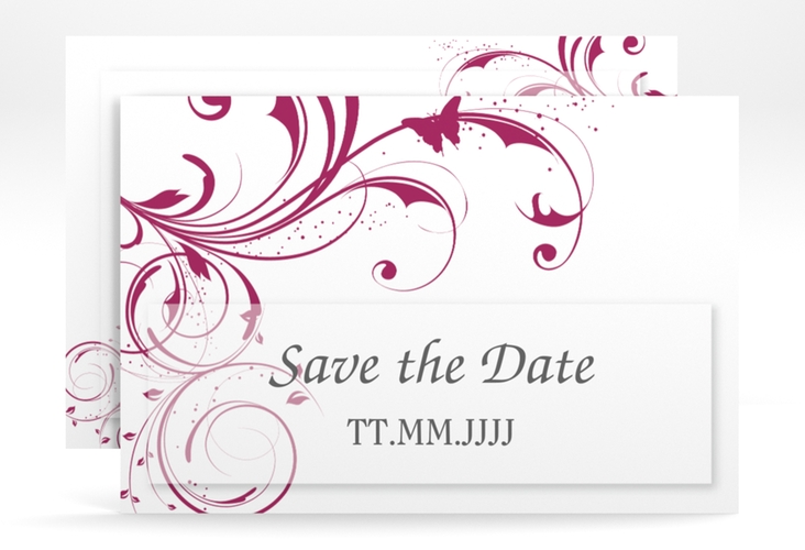 Save the Date-Karte Hochzeit Palma A6 Karte quer pink