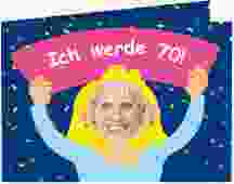 Einladung 70. Geburtstag "Comic Woman"