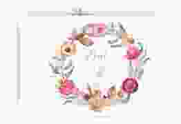 Save the Date-Karte Trockenblumen A6 Karte quer weiss