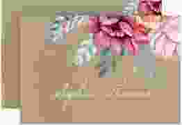 Save the Date-Karte Blooming A6 Karte quer Kraftpapier