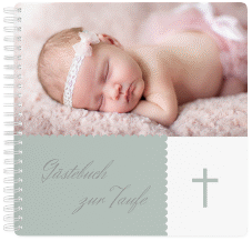 Gästebuch Taufe Blossom Ringbindung gruen