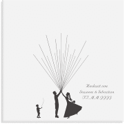 Wedding Tree Leinwand Ballons Beatrice Boy (bis 40 Gäste) 30 x 30 cm
