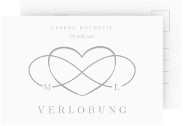 Klick: Details zu Verlobungskarte Hochzeit "Infinity" anzeigen Verlobungskarte Hochzeit Infinity A6 Postkarte grau