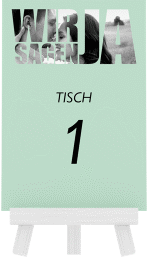 Tischnummer Hochzeit Letters Tischaufsteller mint
