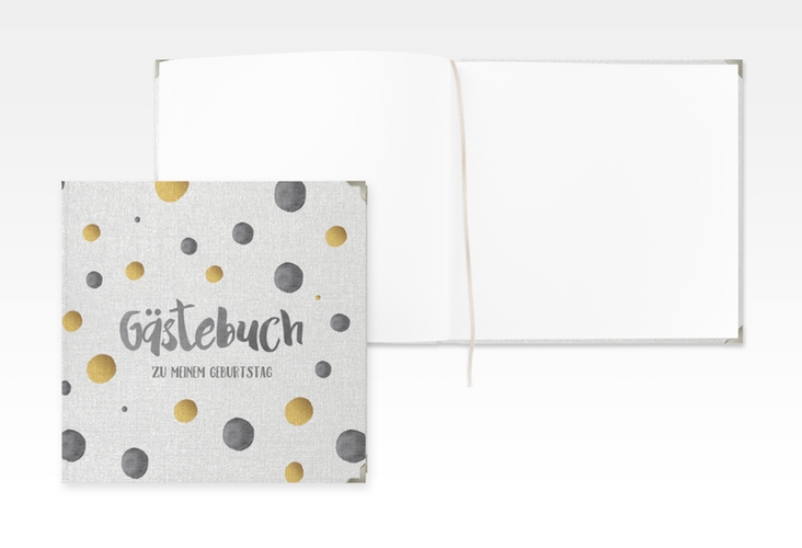 Gästebuch Selection Geburtstag Dots Leinen-Hardcover schwarz