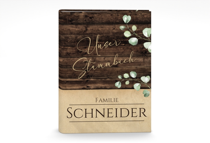 Stammbuch A5 Landhaus Stammbuch A5 braun in Holz-Optik mit Eukalyptus