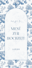 Menükarte Hochzeit "Blue Floral"