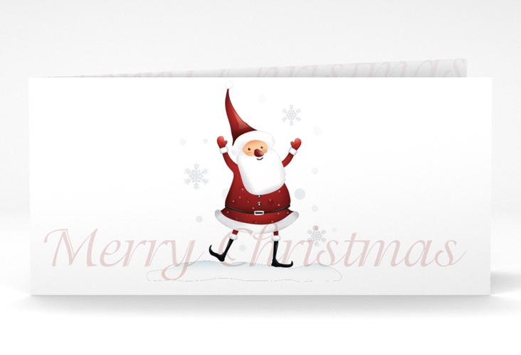 Weihnachtskarte Schneemann lange Klappkarte quer hochglanz