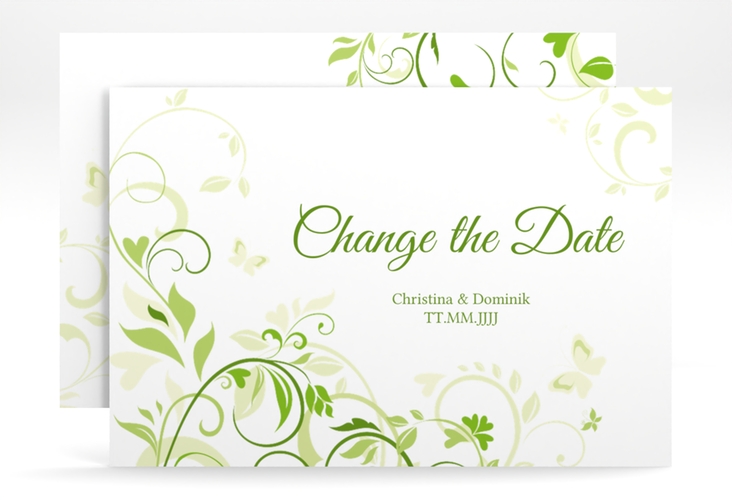 Change the Date-Karte Lilly A6 Karte quer gruen