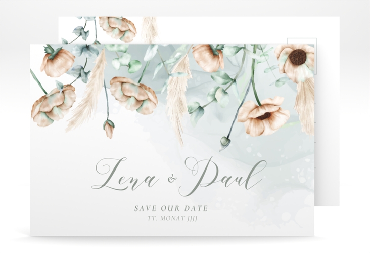 Save the Date-Postkarte Anemone A6 Postkarte