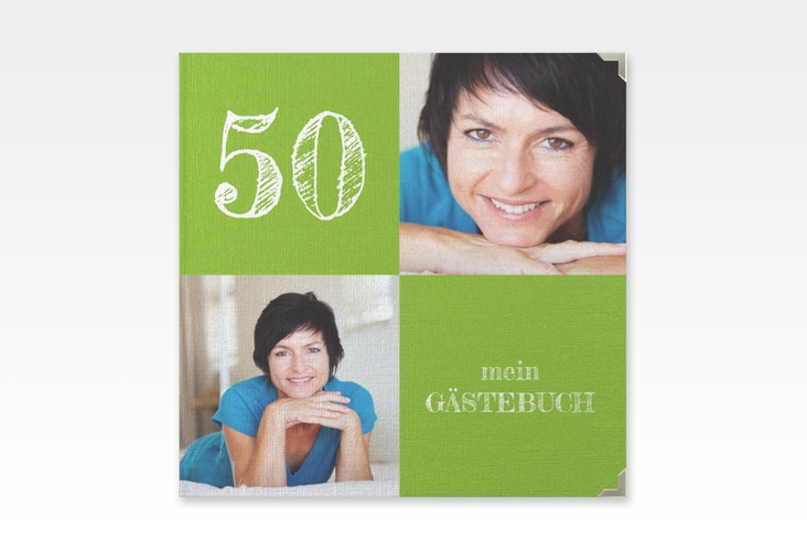 Gästebuch Selection Geburtstag Lebensfreude Leinen-Hardcover gruen