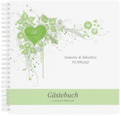 Klick: Details zu Gästebuch Hochzeit "Triest" anzeigen Gästebuch Hochzeit "Triest" Ringbindung lila