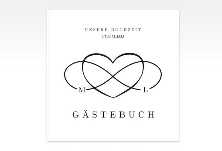Gästebuch Creation Hochzeit Infinity 20 x 20 cm, Hardcover schwarz