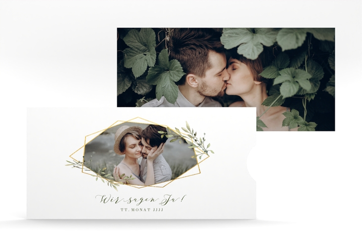 Hochzeitseinladung Acacia Einsteckkarte weiss