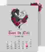 Save the Date-Kalenderblatt Drachenliebe Kalenderblatt-Karte grau mit Folie