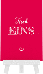 Klick: Details zu Tischnummer Hochzeit "Rise" anzeigen Tischnummer Hochzeit Rise Tischaufsteller pink
