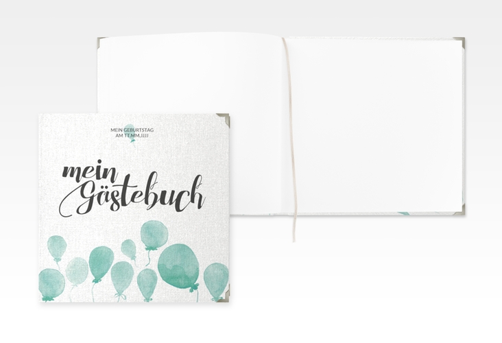 Gästebuch Selection Geburtstag "Ballon" Leinen-Hardcover gruen