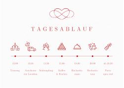 Klick: Details zu Tagesablauf Poster Hochzeit "Infinity" anzeigen Tagesablauf Poster Hochzeit Infinity 70 x 50 cm Poster rot