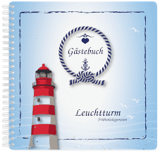 Gästebuch Ferienwohnung Leuchtturm Ringbindung blau