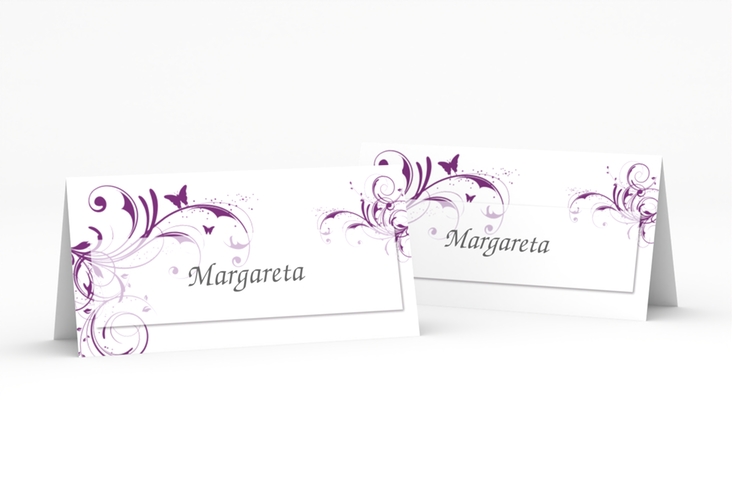Tischkarte Hochzeit Palma Tischkarten lila
