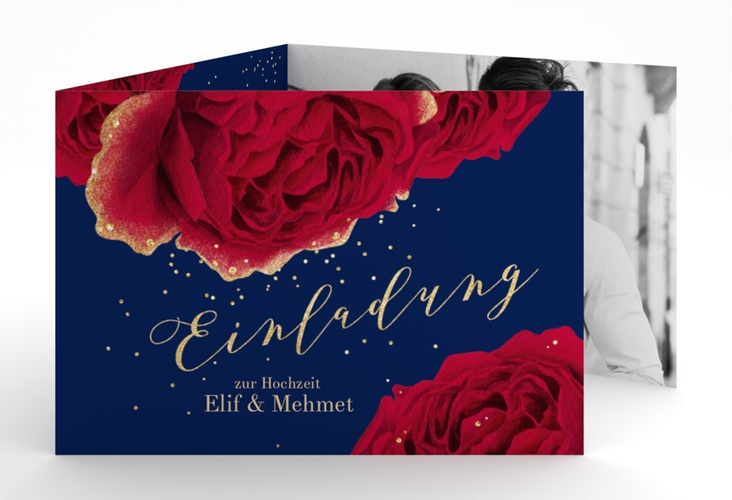 Hochzeitseinladung Cherie A6 Doppel-Klappkarte
