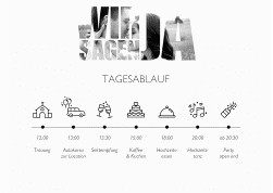 Tagesablauf Poster Hochzeit Letters 70 x 50 cm Poster weiss