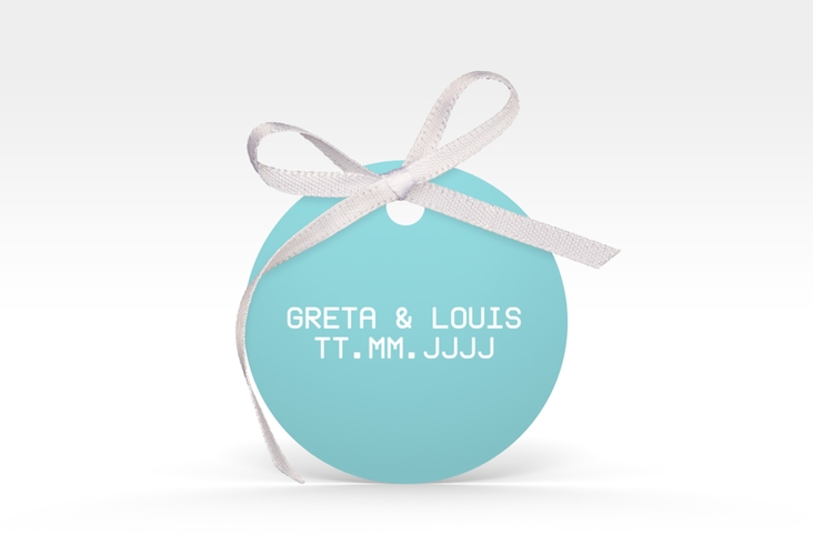 Geschenkanhänger Hochzeit Weddingpass Geschenkanhänger, rund blau
