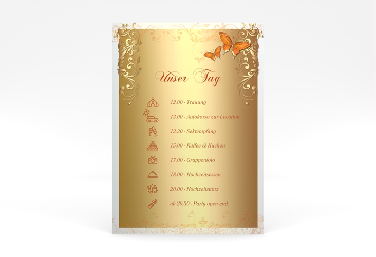 Tagesablauf Poster Hochzeit Toulouse 50 x 70 cm Poster orange