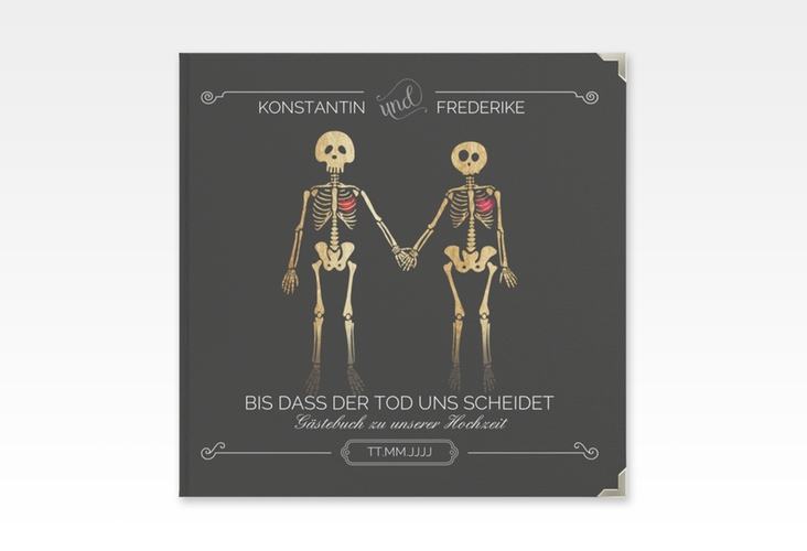 Gästebuch Selection Hochzeit Bones Leinen-Hardcover schwarz
