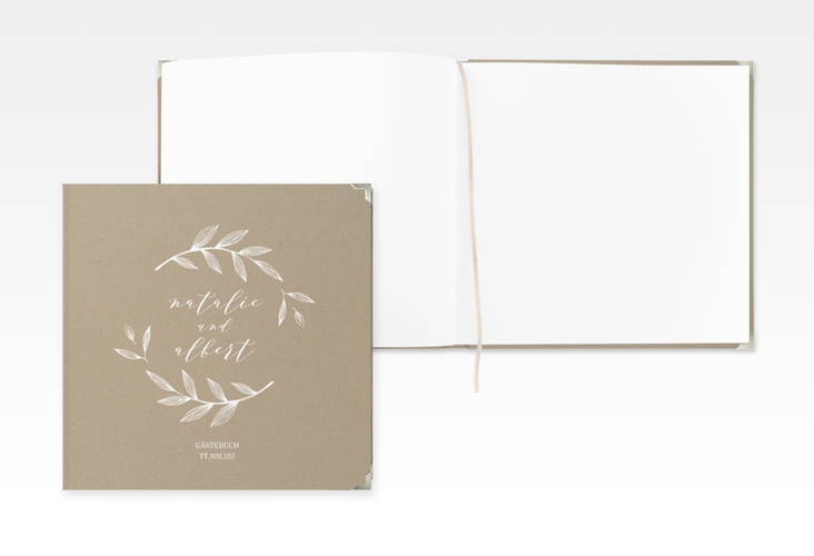 Gästebuch Selection Hochzeit Naturelove Leinen-Hardcover weiss