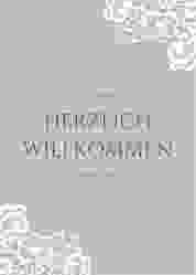 Willkommensschild Poster Vintage 50 x 70 cm Poster grau mit floraler Spitze