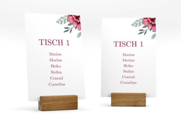 Tischaufsteller Hochzeit Blooming Tischaufsteller weiss