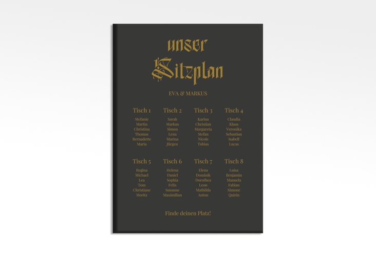 Sitzplan Leinwand Hochzeit Wednesday 50 x 70 cm Leinwand