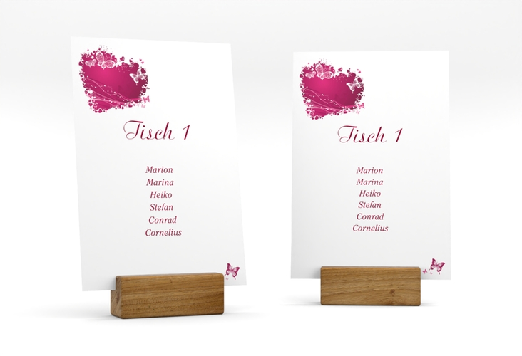 Tischaufsteller Hochzeit Mailand Tischaufsteller pink