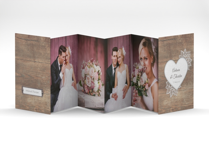 Foto-Leporello Hochzeit Spitze Leporello