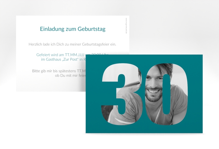 Einladung 30. Geburtstag Numbers A6 Karte quer
