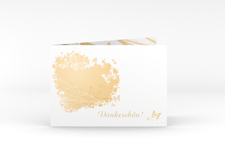 Danksagungskarte Hochzeit Mailand A6 Klappkarte quer beige