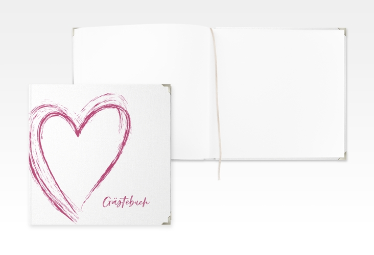 Gästebuch Selection Hochzeit Liebe Leinen-Hardcover pink