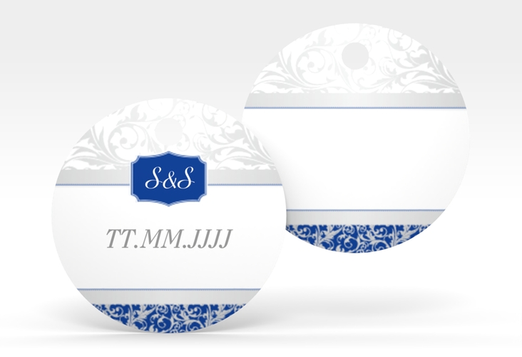 Geschenkanhänger Hochzeit Latina Geschenkanhänger, rund blau