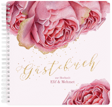 Klick: Details zu Gästebuch Hochzeit "Cherie" anzeigen Gästebuch Hochzeit Cherie Ringbindung rosa